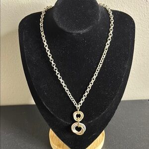 Swarovski Disc Pendant Multi Tone Chain Dainty Necklace​​